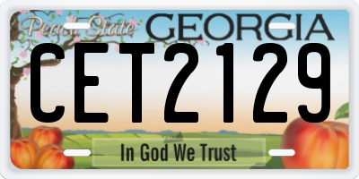 GA license plate CET2129