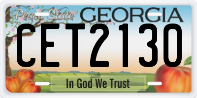 GA license plate CET2130
