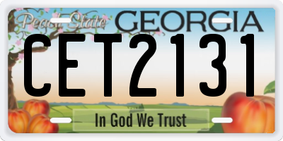 GA license plate CET2131