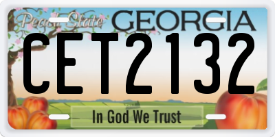 GA license plate CET2132