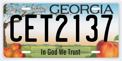 GA license plate CET2137