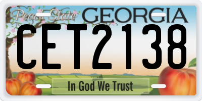 GA license plate CET2138