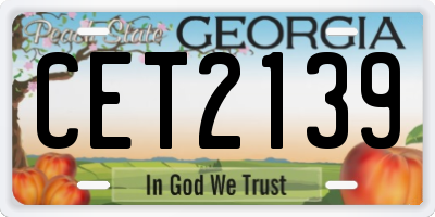 GA license plate CET2139