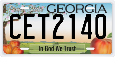GA license plate CET2140