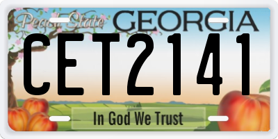 GA license plate CET2141