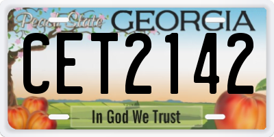 GA license plate CET2142