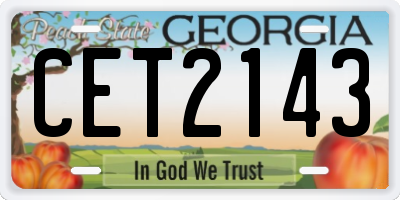 GA license plate CET2143