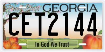 GA license plate CET2144