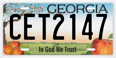 GA license plate CET2147