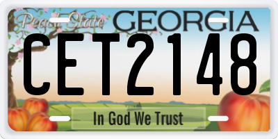 GA license plate CET2148