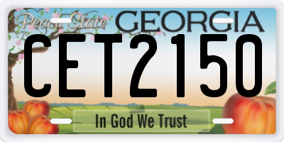 GA license plate CET2150
