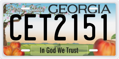 GA license plate CET2151