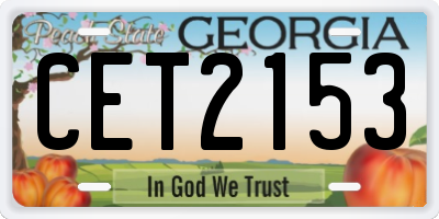 GA license plate CET2153