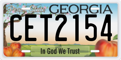 GA license plate CET2154