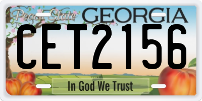GA license plate CET2156
