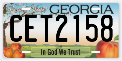 GA license plate CET2158