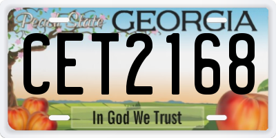 GA license plate CET2168