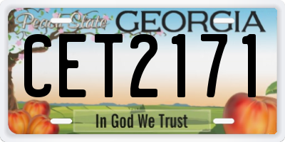 GA license plate CET2171