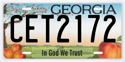 GA license plate CET2172