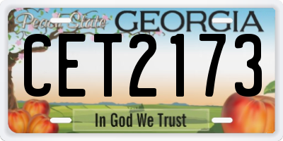 GA license plate CET2173