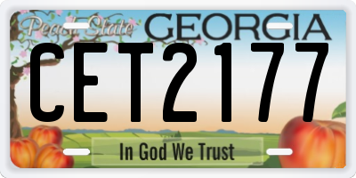 GA license plate CET2177