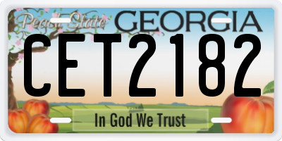 GA license plate CET2182