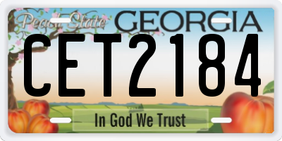 GA license plate CET2184