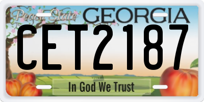 GA license plate CET2187