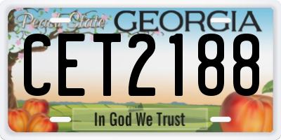 GA license plate CET2188