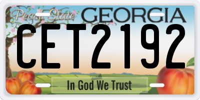 GA license plate CET2192