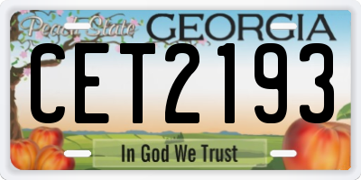 GA license plate CET2193