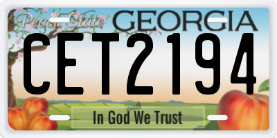 GA license plate CET2194