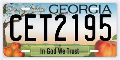 GA license plate CET2195