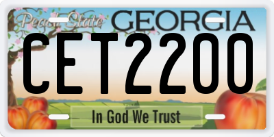 GA license plate CET2200
