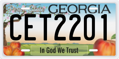 GA license plate CET2201