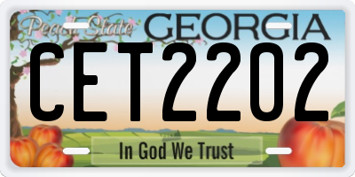 GA license plate CET2202