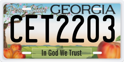 GA license plate CET2203