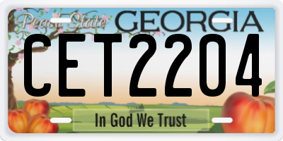 GA license plate CET2204