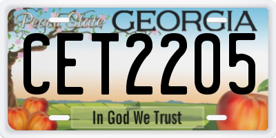 GA license plate CET2205