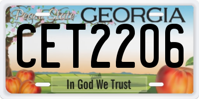 GA license plate CET2206