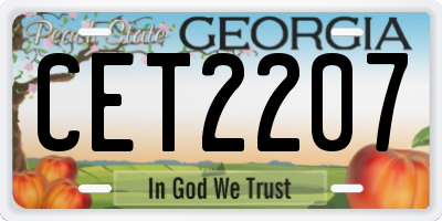 GA license plate CET2207