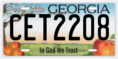 GA license plate CET2208