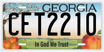 GA license plate CET2210