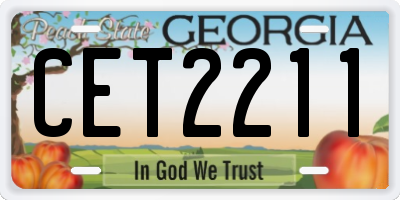 GA license plate CET2211