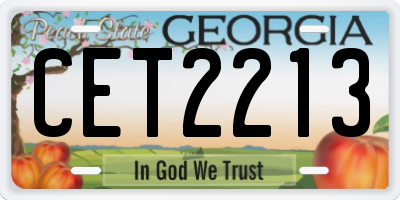 GA license plate CET2213