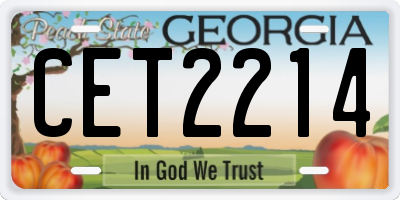 GA license plate CET2214