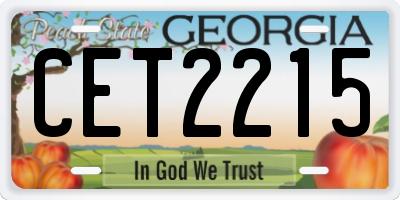 GA license plate CET2215
