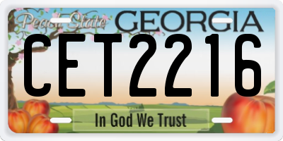 GA license plate CET2216