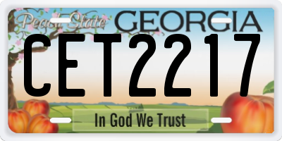 GA license plate CET2217