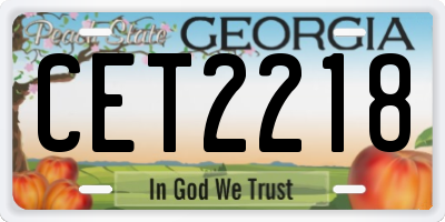 GA license plate CET2218